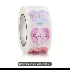 unknown Office 50 Count Heart Shaped Water Color Thank You Stickers